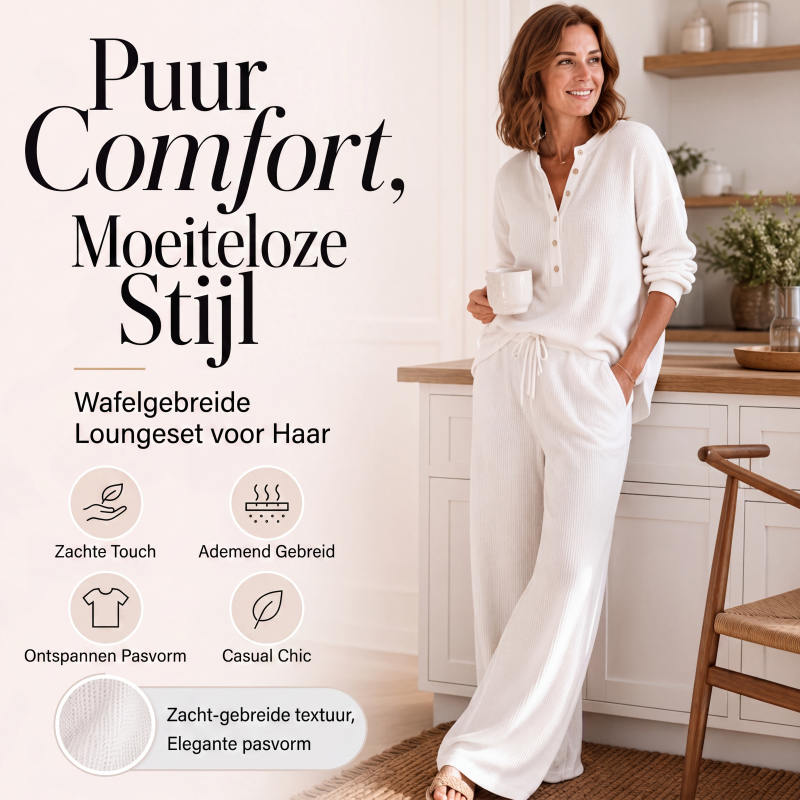 ⏰Laatste dag uitverkoop: 50% korting💃Dames Wafelgebreide Loungeset