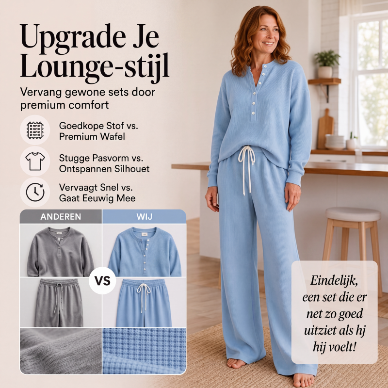 ⏰Laatste dag uitverkoop: 50% korting💃Dames Wafelgebreide Loungeset