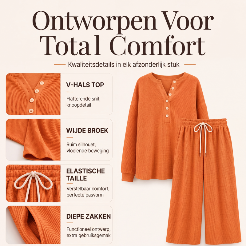 ⏰Laatste dag uitverkoop: 50% korting💃Dames Wafelgebreide Loungeset
