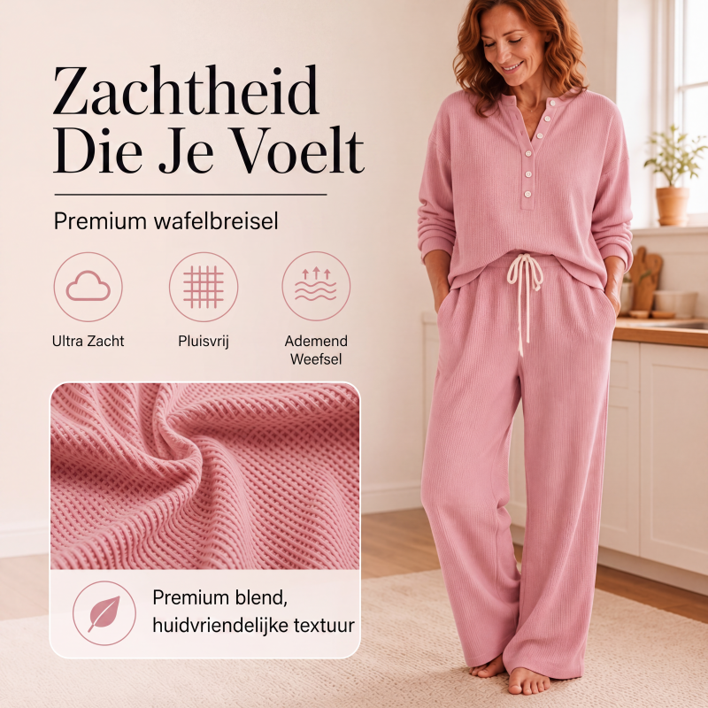 ⏰Laatste dag uitverkoop: 50% korting💃Dames Wafelgebreide Loungeset