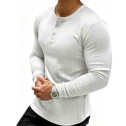 🔥 Klantfavoriet ✨ Heren Slim Fit Henley Shirt 👕 stijlvolle pasvorm, comfortabel gevoel & moderne casual look 😎