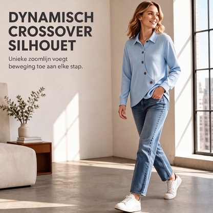 ⏰Laatste dag uitverkoop: 50% korting💃Gebreid dameshemd met knopen en onregelmatige zoom