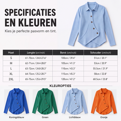 ⏰Laatste dag uitverkoop: 50% korting💃Gebreid dameshemd met knopen en onregelmatige zoom