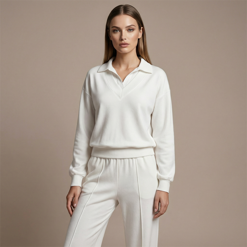 👖 TIJDELIJK 50% KORTING! ✨Dames set van blouse met lange mouwen en wijde pijpen broek