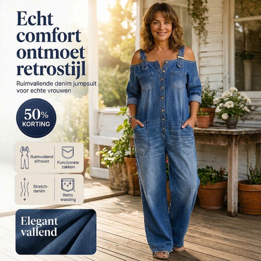 ⏳🔥TIJDELIJK 50% KORTING! 👗 Losse jumpsuit met wijde pijpen en zakken – Comfort en stijl zonder moeite ✨