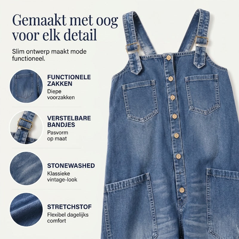 ⏳🔥TIJDELIJK 50% KORTING! 👗 Losse jumpsuit met wijde pijpen en zakken – Comfort en stijl zonder moeite ✨