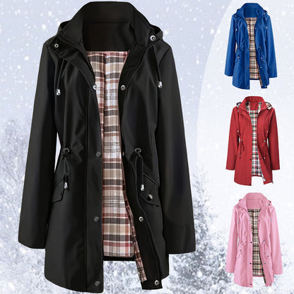 🔥Hot Sale 50% de réduction🔥Vestes décontractées de couleur unie, manteaux coupe-vent imperméables, coupe-vent à capuche